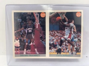 1992 Front Row Basketball Promo Card 1 of 25,000 Mutombo and Johnson - Picture 1 of 2