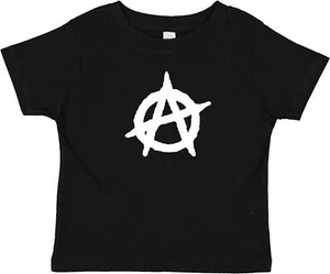 Anarchy Symbol Punk Rock Fun, Cool Baby Infant & Toddler Black T-Shirt - Picture 1 of 2