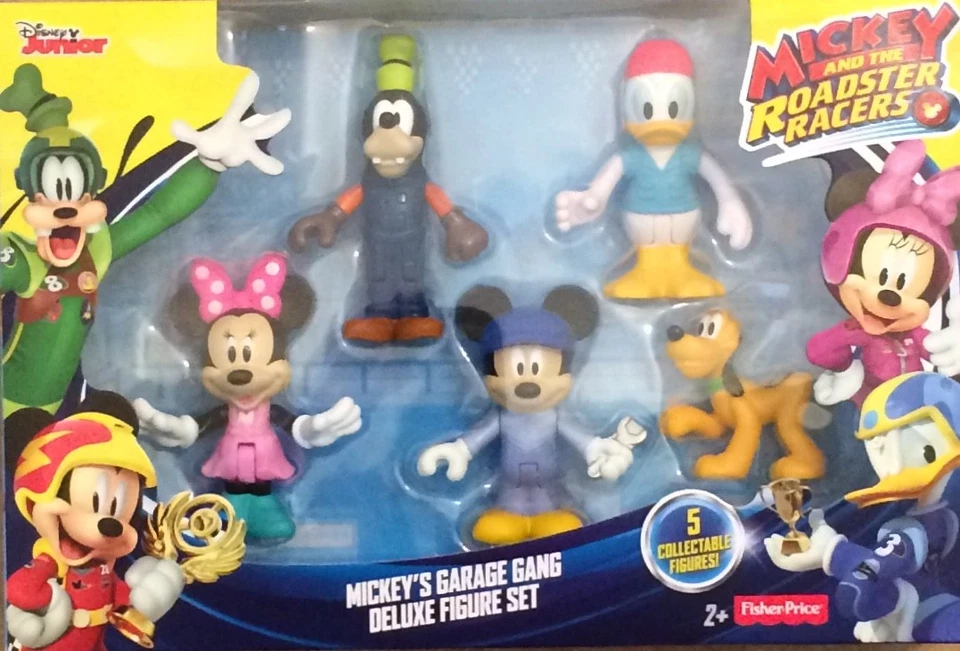 NIB Fisher-Price Disney Mickey's Garage Gang Deluxe Set Pals 5 Figure Pack 3" - Image 1 of 1