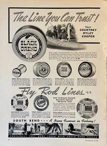 Anuncio impreso South Bend Bait Co. Indiana 1940 - aparejo de línea de pesca Oreno negro - Imagen 1 de 1