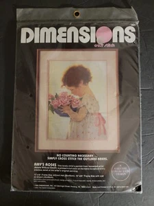 Dimensions Amys Roses Cross Stitch Kit 3632 Vintage 1986 SEALED Package - Picture 1 of 2