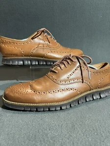 Cole Haan Men's Zerogrand Wingtip Oxford C29411 British Tan Leather Java Sz 12M - Picture 1 of 7