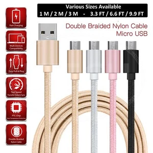 Cavo di Ricarica per Huawei Enjoy 10e Caricatore Micro USB Cavo Dati Nylon Intrecciato - Foto 1 di 21