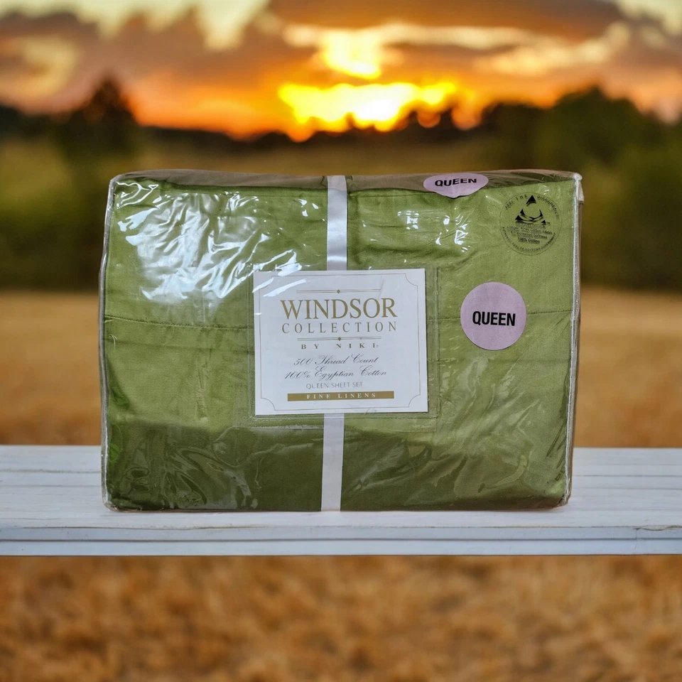 Windsor коллекции королева простыни комплект египетский хлопок минимальный люкс зеленый 500 TC новый - Изображение 1 из 4
