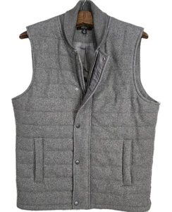 Nordstrom Hombres Tienda Talla M Gris Invierno Chaleco Aislado Lana Acolchado Chaqueta Híbrida - Imagen 1 de 13