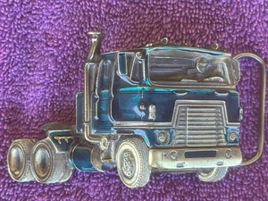 Vintage TRUCKER Belt Buckle 1980 AMERICAN BUCKLE COMPANY  - Picture 1 of 16