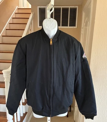 Bulwark Protective Apparel FR Bomber Jacket 52 ATPV Navy Blue Insulated S-RG - Image 1 of 4