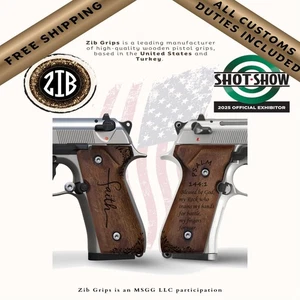 Zib Grips Impugnature per pistola serie in legno per Beretta F92 - Foto 1 di 8