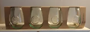 4 San Miguel 100% Recycled Glass Goblet Wine Stemless 650cc Clear - Picture 1 of 4