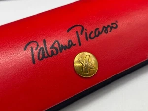 Custodia per occhiali Paloma Picasso guscio rigido occhiali da sole rosso pelle