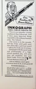1941 penna stilografica a punta a matita inchiostro stampa vintage anni 40 pubblicità punta oro 14 kt - Foto 1 di 1