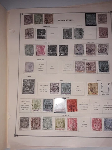 12 PAGE Mauritius Stamp Collection -1849-1981 - used & mint Cover