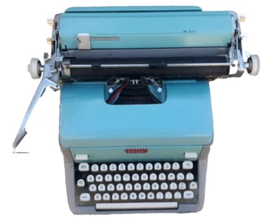 Vintage Royal Standard Portable Typewriter Turquoise/ Gray 1955 w/Magic Margin - Picture 1 of 15