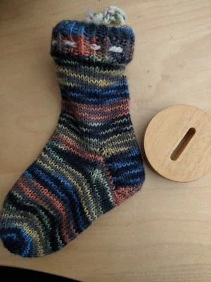 Sparsocken, Sparstrumpf, Geldstrumpf, Geldsocke, Geldgeschenk gestrickt - Bild 1 von 2