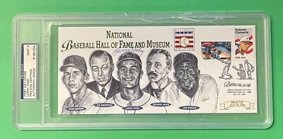LARRY DOBY FIRST DAY COVER SIGNED AUTOGRAPH PSA/DNA AUTO GRADE 9 *CRACKED CASE* - Image 1 of 2