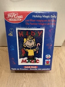 Peanuts Latch Hook Kit Holiday Magic Sally J&P Coats & Clark Christmas 20"x30" - Picture 1 of 5