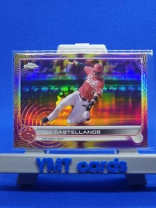 2022 Topps Chrome Sonic Purple & Yellow Pulse Refractor Nick Castellanos /299 - Picture 1 of 2