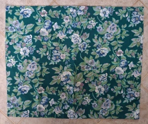 Martex Standard Dark Green Floral Pillow Sham Blue White Purple Flowers - Picture 1 of 6