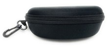 Hard Shell Sunglasses Protective Zipper Case with Belt Hook Clip Black