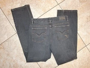 Pantalones de mezclilla "HARLEY DAVIDSON" carbón elástico corte bota motociclista logotipos talla 6 ¡LINDOS! - Imagen 1 de 6