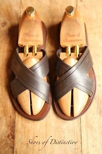 Hugo Boss Brown Leather Sandals Sliders Shoes Men's UK 8 US 9 EU 42*