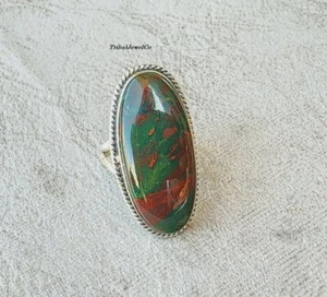 925 Sterling Silver BloodStone Ring  Handmade Ring Women Ring Wedding Ring Gift - Picture 1 of 7