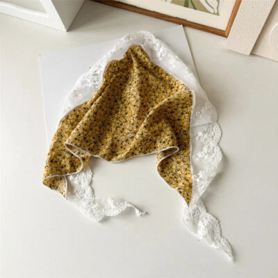 Mujeres Floral Encaje Triángulo Cabello Envoltura Bufanda Diadema Dulce Bandana Bufandas ∂ Foto 1 de 4