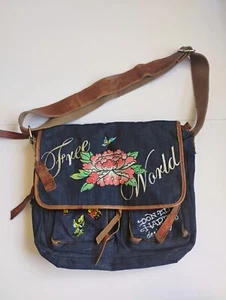 Ed Hardy Christian Audigier Vintage Blue Jean Rare Embroidered Logo Read Descrip - Picture 1 of 23