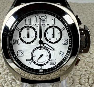 Reloj Akribos XXIV Cronógrafo Cuarzo Suizo Hombre Nuevo en Caja con Batería Nueva Raro Foto 1 de 4