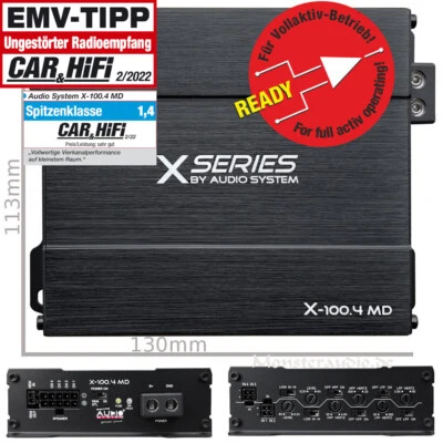 Audio System 600 Watt micro 4-Kanal-Verstärker X-100.4 MD digital Endstufe Auto - Bild 1 von 4