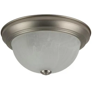 Sunlite 11" Dome Ceiling Fixture Brushed Nickel Finish Alabaster Glass - Picture 1 of 1