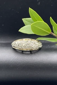 14kt Yellow Gold Tapered Diamond Band Sz 6 - Picture 1 of 13
