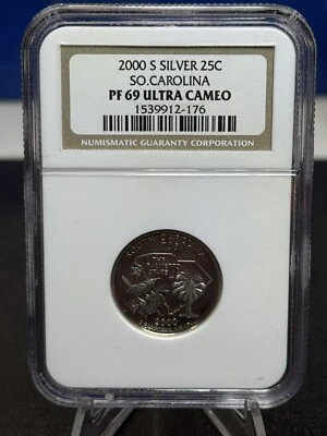 2000 S Silver South Carolina State Statehood Quarter 25C NGC PF69 Ultra Cameo - Image 1 of 2