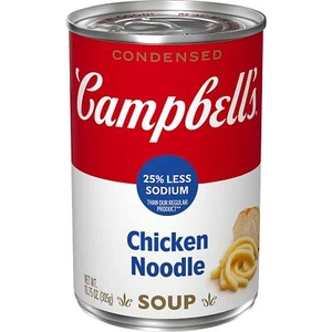 (4 Pack) Campbell's Condensed 25% Less Sodium Chicken Noodle Soup, 10.75 Ounce - Picture 1 of 6
