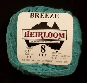 Erbstück BREEZE 8-fädiges Garn Baumwolle/Wolle/Lycra 104 Yards/95m/50g Farbton: 011  - Bild 1 von 5