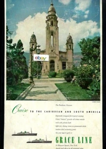GRACE LINE SANTA SHIPS CARIBBEAN & SOUTH AMERICA & SEE PANTHEON CARACAS AD - Bild 1 von 1