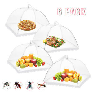 6pk Pop-Up Outdoor Food Cover Umbrella 17” Mesh Tent Protectors Bugs BBQ Picnics
