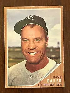 1962 TOPPS #463 HANK BAUER KANSAS CITY ATHLETICS - Picture 1 of 2