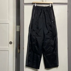 Nike Mens Vintage Y2k Track Baggy Pants Large Black Basketball full zip ankle - Picture 1 of 7