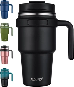 20 Oz Insulated Coffee Mug Tumbler with Handle, Stainless Steel Travel Mug Tumbl - Picture 1 of 8