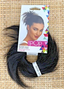 Hairdo By Pop Feather Wrap Scrunchie Ebony Black Add Style In A Flash R2 EBONY - Picture 1 of 4