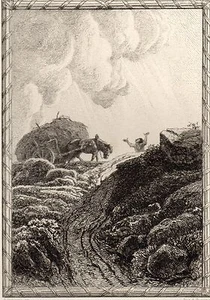 EAU FORTE / Fables de la Fontaine 1883 / LE CHANTIER EMBOURBE - Imagen 1 de 1