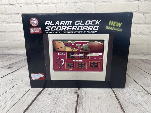 Virginia Tech Hokies Scoreboard Digital Alarm Clock NCAA Team Sports America NEW Cover