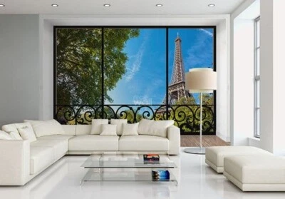 Papel Pintado Mural 143x100 pulgadas 366x254 cm Vacaciones París Francia Decoración Pared Completa Foto 1 de 4