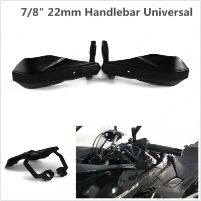 Pair Black Motorcycle Racing 7/8" 22mm Handlebar Hand Guards Handguard Protector - Image 1 of 4