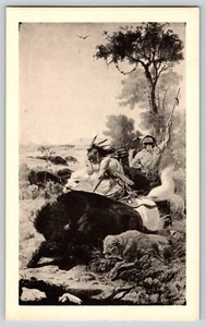 Postcard - Native American Indian - The Buffalo Hunter Painting - Carl Wimar - Picture 1 of 2