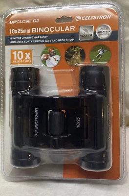 NEW Celestron UpClose G2 10x25 Roof Binocular 71232 Black Nib - Image 1 of 2