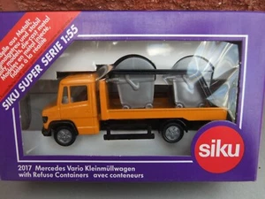 Mercedes Vario Flatbed with Refuse Containers - Siku Super Serie 1/55 BOXED - Picture 1 of 2