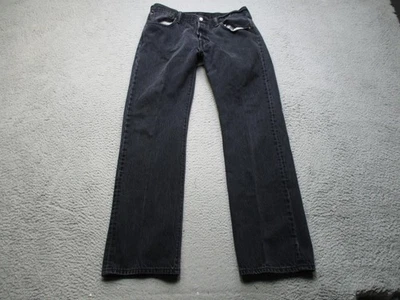 Levis 501 Jeans Mens 36 Black Button Fly Straight Leg Denim Pants Original - Image 1 of 4
