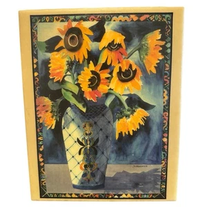 Piastrella ceramica girasole in vaso 10x8” da appendere a parete arte firmata Diana Madras - Foto 1 di 7